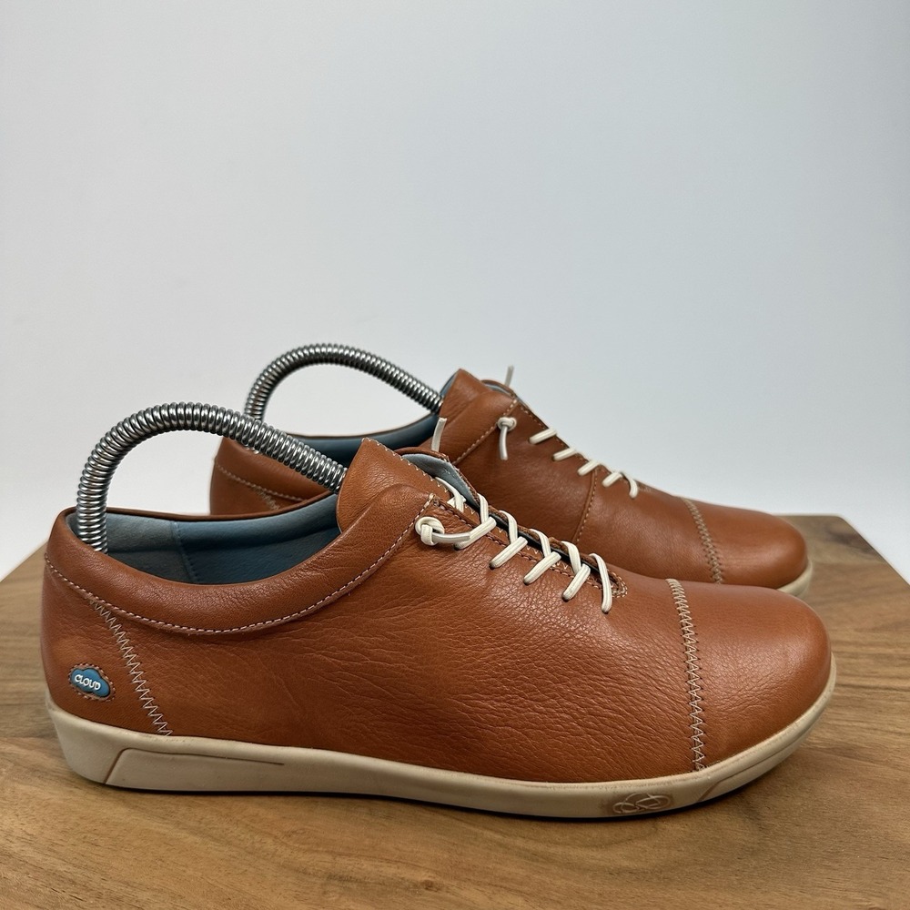 Womens Cloud Footwear Abay Tan Leather Casual Comfort Sneakers Shoes Size EU 40‎